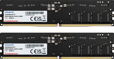 Memorie RAM ADATA DDR5 AD5U560016G DT, 32GB, 5600MHz, e zezë