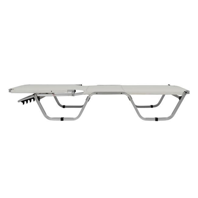 Shezllon profesional alumini, 195×53–60×30 cm (HM5071.03), bardhë