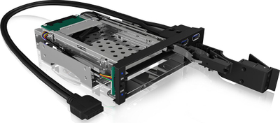 Kornizë disku ICY BOX IB-174SSK-U, bay 5.25", për hard 3.5" dhe 2.5", e zezë
