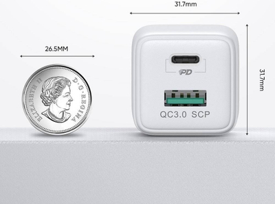 Karikues muri Joyroom L-QP303, 30W, 1x USB-A 1x USB-C, i bardhë