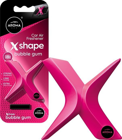 Freskues ajri për veturë Aroma Car X Shape A10957, aromë bubble gum, rozë
