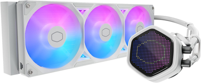 Водено ладење за процесор Cooler Master Atmos II, 240mm, ARGB, пиксел екран, бело