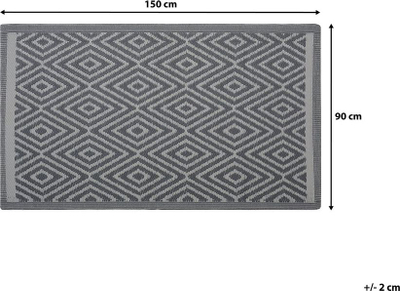 Tapet outdoor SIKAR, 90 x 150 cm, material sintetik, gri