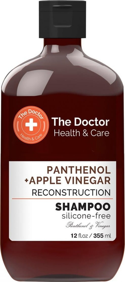 Shampo The Doctor Panthenol Apple Vinegar, për rikonstruksion, pa silikon, 355 ml