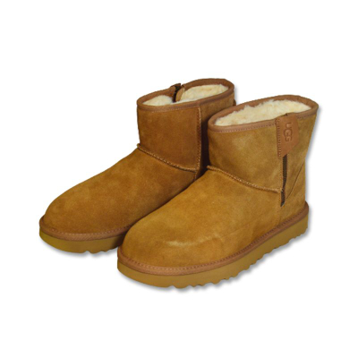 Çizme Ugg Classic Mini Bailey Zip Suede për femra, me zinxhir, ngjyrë chestnut