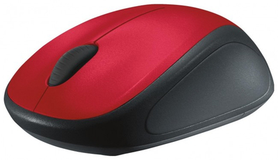 Бежичен глушец Logitech M235, оптички, со нано USB приемник, црвен