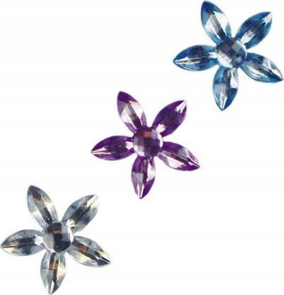 Kristale vetëngjitëse Titanium Flowers 506534, 25 copë, 18 mm, shumëngjyrëshe
