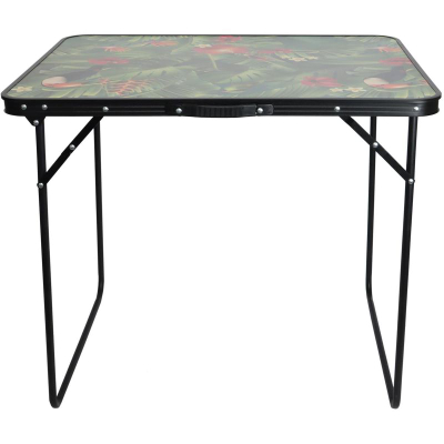 Tavolinë kampingu ST Garden Folding Suitcase, 80x60x70 cm, alumin, me lule
