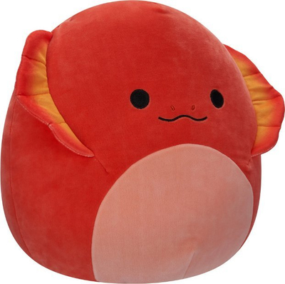 Lodër pelushi Squishmallow Maxie, hardhucë me frill, 12", e kuqe