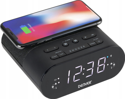 Radio me orë Denver CRQ-107, FM, ekran LED, e zezë