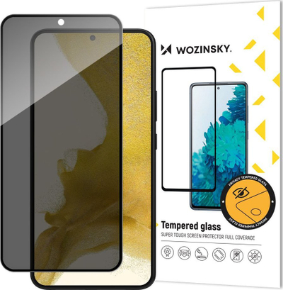 Xham mbrojtës Wozinsky Privacy për Samsung Galaxy S22+, xham i temperum, me kornizë të zezë