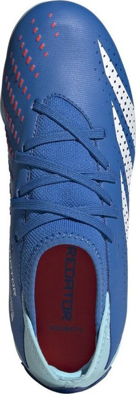 Këpucë futbolli për kalamaj Adidas Predator Accuracy.3 FG, për fusha të thata, blu me të bardhë