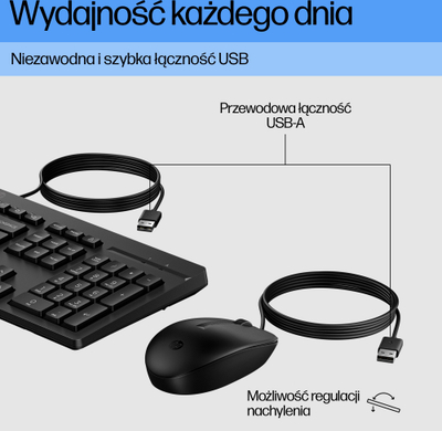 Set tastierë dhe mi HP 225 G2, USB me kabllo, layout estonez, i zi