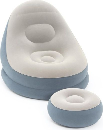 Karrige ajri Bestway Comfort Cruiser me tabure, 122 x 94 x 81 cm, gri blu