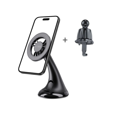 Mbajtëse magnetike makine Tech-Protect N56, MagSafe, për xham dhe grila ajri, e zezë
