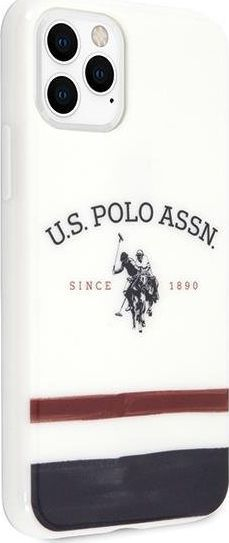 Mbrojtëse U.S. Polo ASSN Tricolor Pattern Collection për iPhone 11 Pro, e bardhë