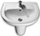 Lavabo murale Roca Basic, gjysmë-rrethore 56x45cm, qeramike, e bardhë