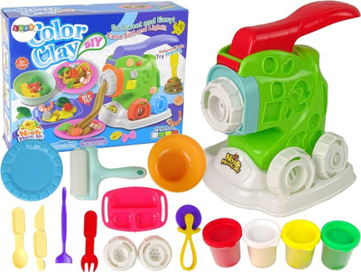 Set plasteline Leantoys Play Dough With Pasta Making Machine, makinë makarona, shumëngjyrësh