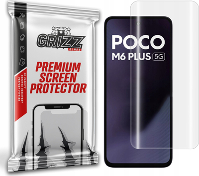 Folie mbrojtëse hydrogel Grizz për Xiaomi Poco M6 Plus, transparencë e plotë
