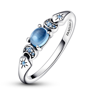 Unazë për femra Pandora Disney Princess Jasmine 192344C01, e argjendtë/kaltër