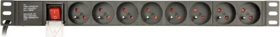 Kabllo vazhduese Gembird Rack Strip 8x French 3m