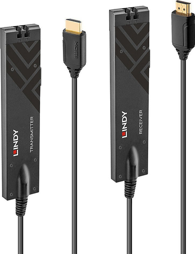 Ekstender HDMI Lindy 300m 18G, fibër optike, 4K 60Hz, i zi