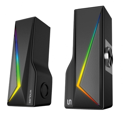 Altoparlantë gaming Serioux Blys X167 2.0, Bluetooth, ndriçim RGB, të zinj