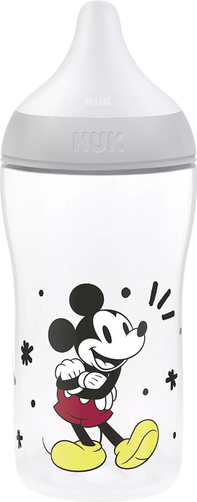 Biberon NUK Perfect Match Disney Mickey, kontroll temperature, 260ml, gri