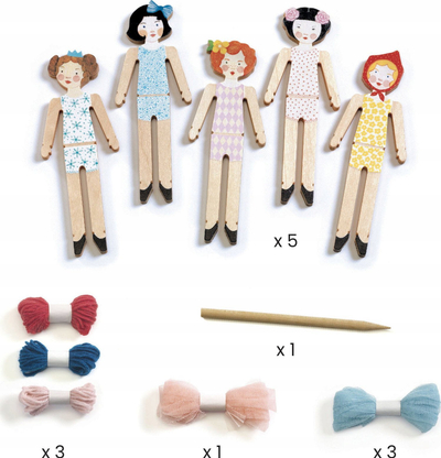 Set DIY kukulla Djeco Sweet Night, 5 worry dolls, 6+ vjeç, shumëngjyrësh