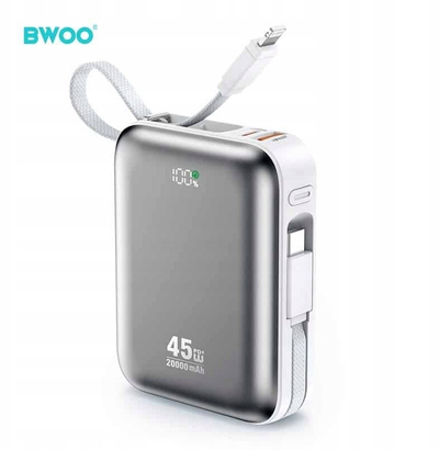 Powerbank Bwoo P78, 20000mAh, PD 45W, argjendtë