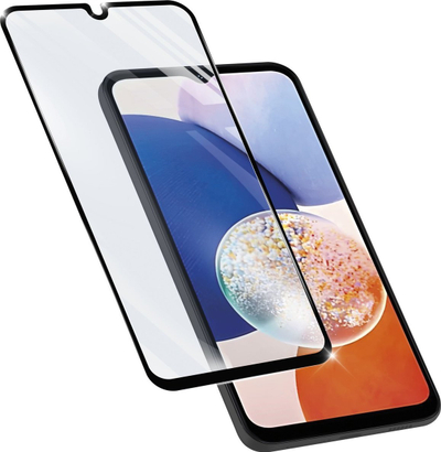 Xham mbrojtës Cellularline Impact Glass Capsule, për Samsung Galaxy A15, mbulim i plotë, kornizë e zezë