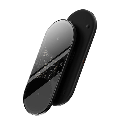 Karikues wireless dyfishtë Qi Baseus Digital LED Display, 20W