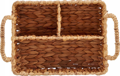 Кошница за организирање GiftDecor Storage Basket With Handles, морска трева, со рачки, природна