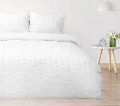 Set jorgani edhe jastëkësh MATEX Bedding Satin, 220x200 cm, pambuk i mir, i bardhë