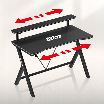 Tryezë gaming Huzaro Hero 1.9, MDF, 140 x 60 cm, e zezë