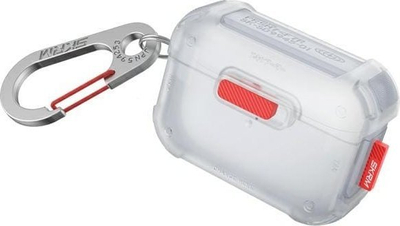 Këllëf për AirPods Pro 2 Skinarma Mecha Frost, mbrojtje 360°, me karabinë, i bardhë