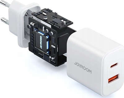 Karikues Joyroom JR-TCF05, 20W PD QC, me 2 porta USB A dhe C, i bardhë