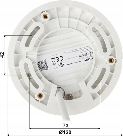 Kamerë dome IP Hikvision DS-2CD2523G2-IS, lentë 2.8mm, me mikrofon, e bardhë
