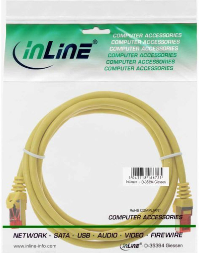 Kabllo patch InLine S / FTP, PiMF, Cat.6, 250MHz, PVC, CCA, e verdhë, 1m (76111Y)