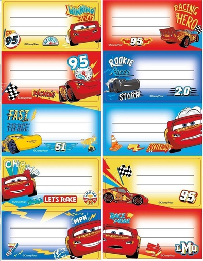 Stickers etiketa Beniamin Cars, për fletore, shumëngjyrëshe