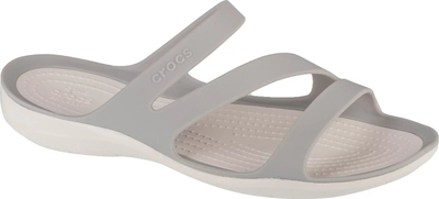 Sandale për gra Crocs Swiftwater, material Croslite, nr. 37-38, gri e çelët me të bardhë