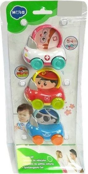 Set makina lodër Leantoys, 3 copë, polici, zjarrfikse, ambulancë, shumëngjyrëshe