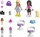 Set ndërtimi MEGA Barbie Convertible Ice Cream Stand, 226 copa, 2 mini goca kukulla, rozë