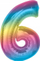 Balonë folie Number Rainbow 6, 92 cm, shumëngjyrëshe