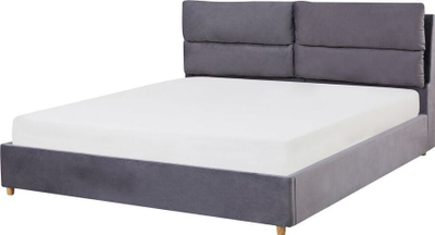 Shtrat Beliani Batilly Ottoman, 180 x 200 cm, kadife, gri