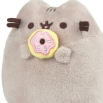 Lodër pelushi Pusheen ulur me donut, 10 cm, gri