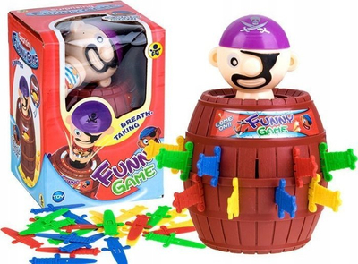 Lojë tavoline Funny Game Pirate, 2n1 arkë kursimi, me shpata plastike, shumëngjyrëshe