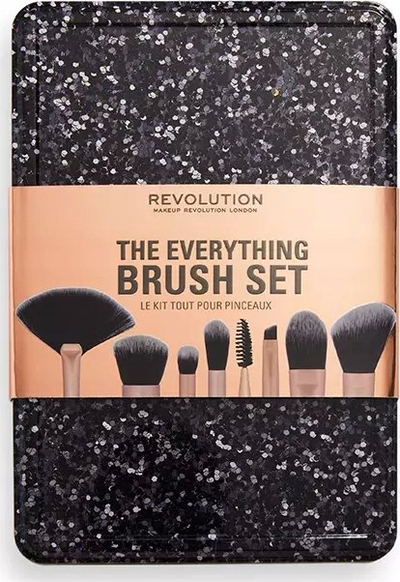 Set furçash grimi Revolution The Everything Brush Set, 8 copë, me sfungjer, i zi