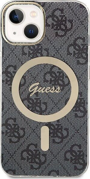 Futrollë Guess GUHMP15MH4STK për iPhone 15 Plus 14 Plus 6.7", plastike e fortë, MagSafe, e zezë
