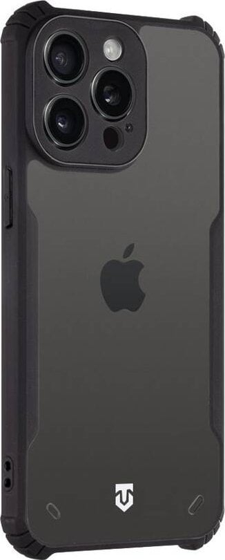 Mbrojtëse telefoni Tactical Quantum Stealth Cover për iPhone 15 Pro, TPU, transparente me detaje t’zeza